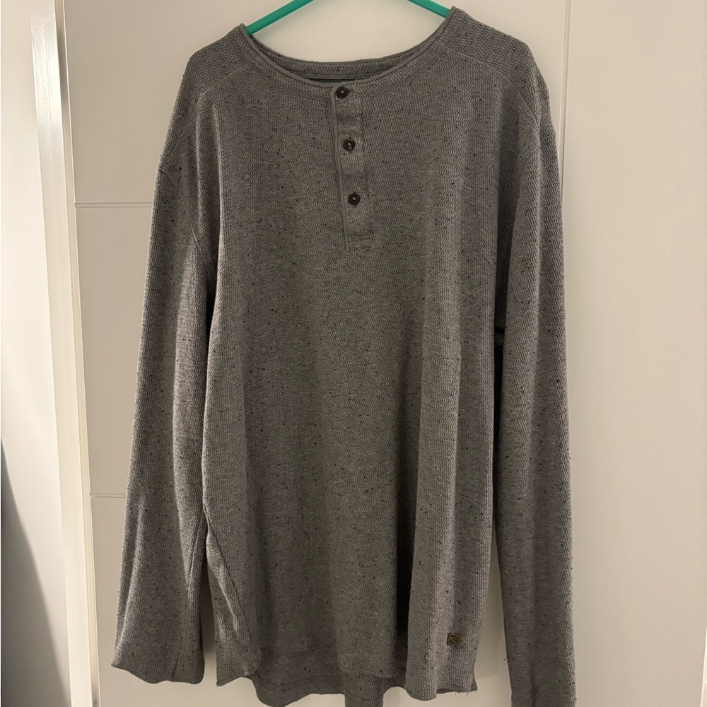 Gray Henley Long Sleeve Shirt
